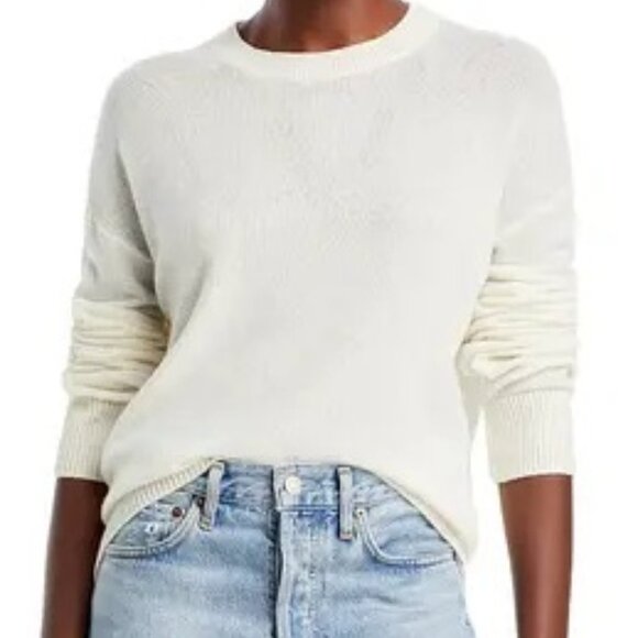Theory Feather Cashmere Sweater Crew Neck Ivory Small NWT - Picture 1 of 2